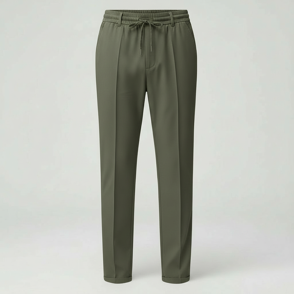 Luca | Men's Dress Pants Gray Elastic Waist Tailored