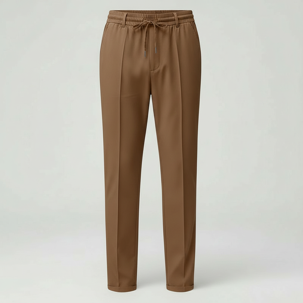 Luca | Men's Dress Pants Gray Elastic Waist Tailored