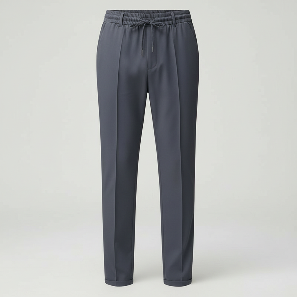 Luca | Men's Dress Pants Gray Elastic Waist Tailored
