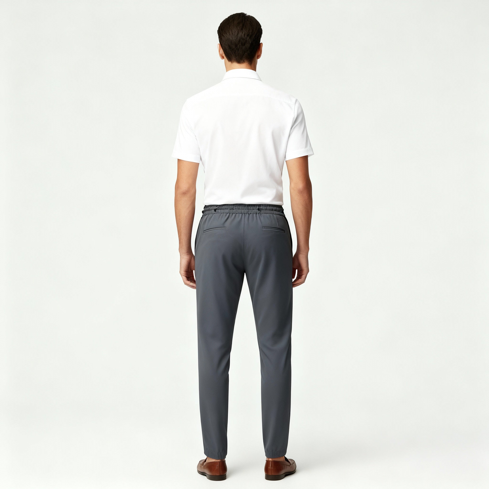 Luca | Men's Dress Pants Gray Elastic Waist Tailored