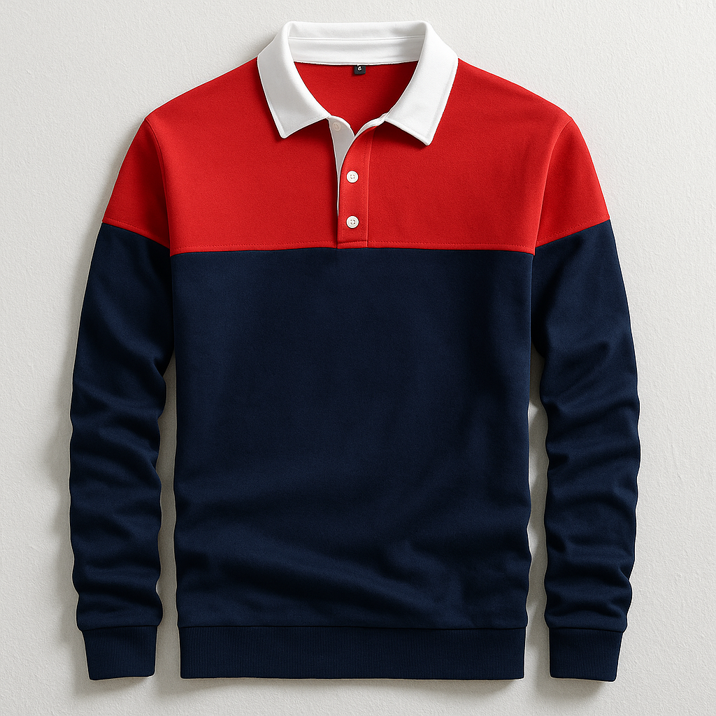 Grant | Men's Color Block Polo Shirt Gray Green