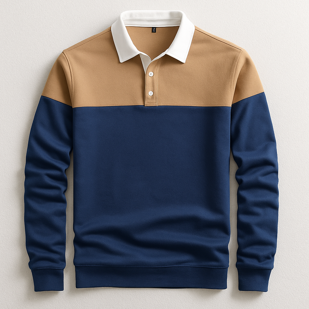 Grant | Men's Color Block Polo Shirt Gray Green