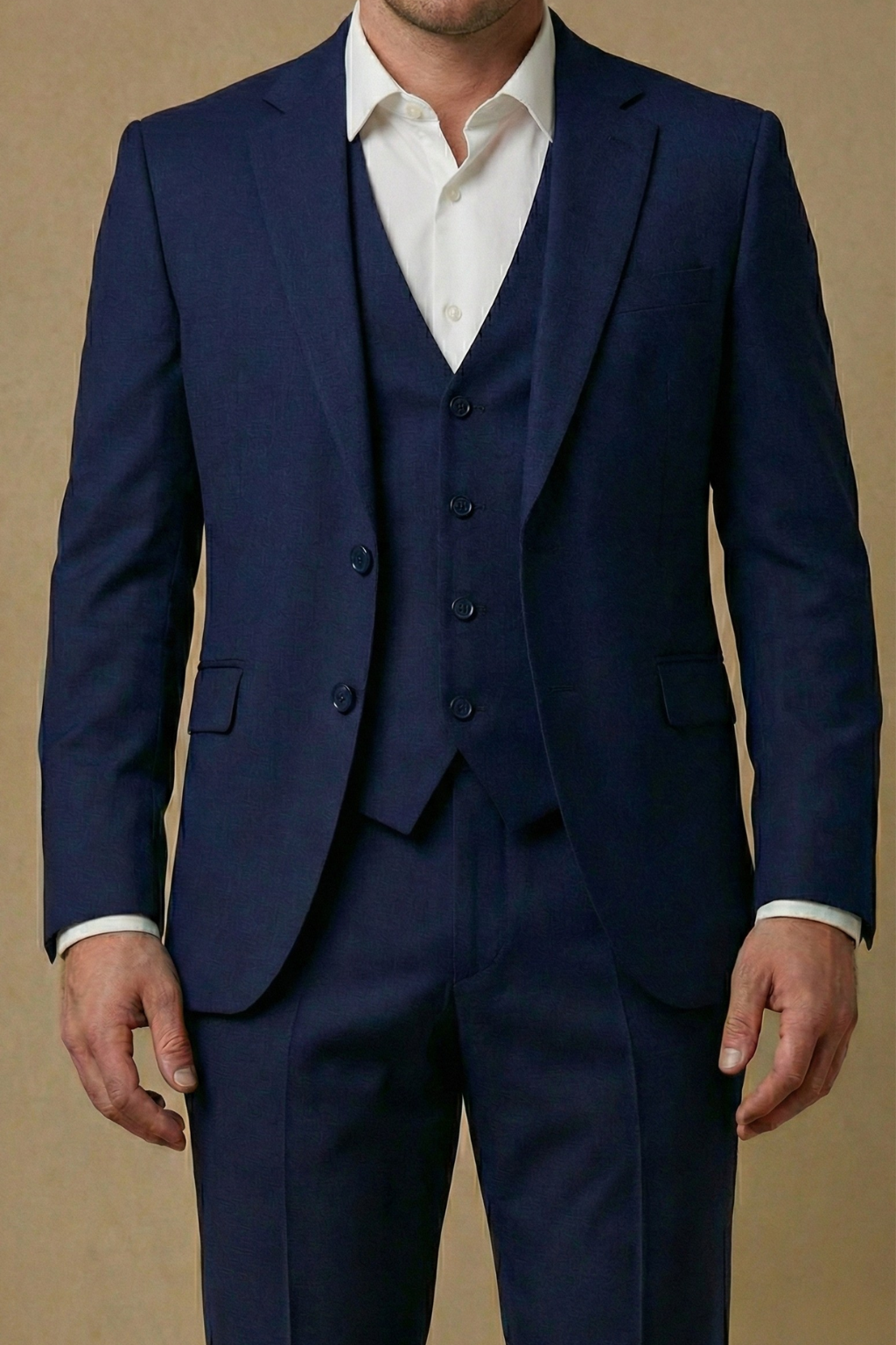Cody | Men's Three Piece Suit Navy Wool Slim Fit