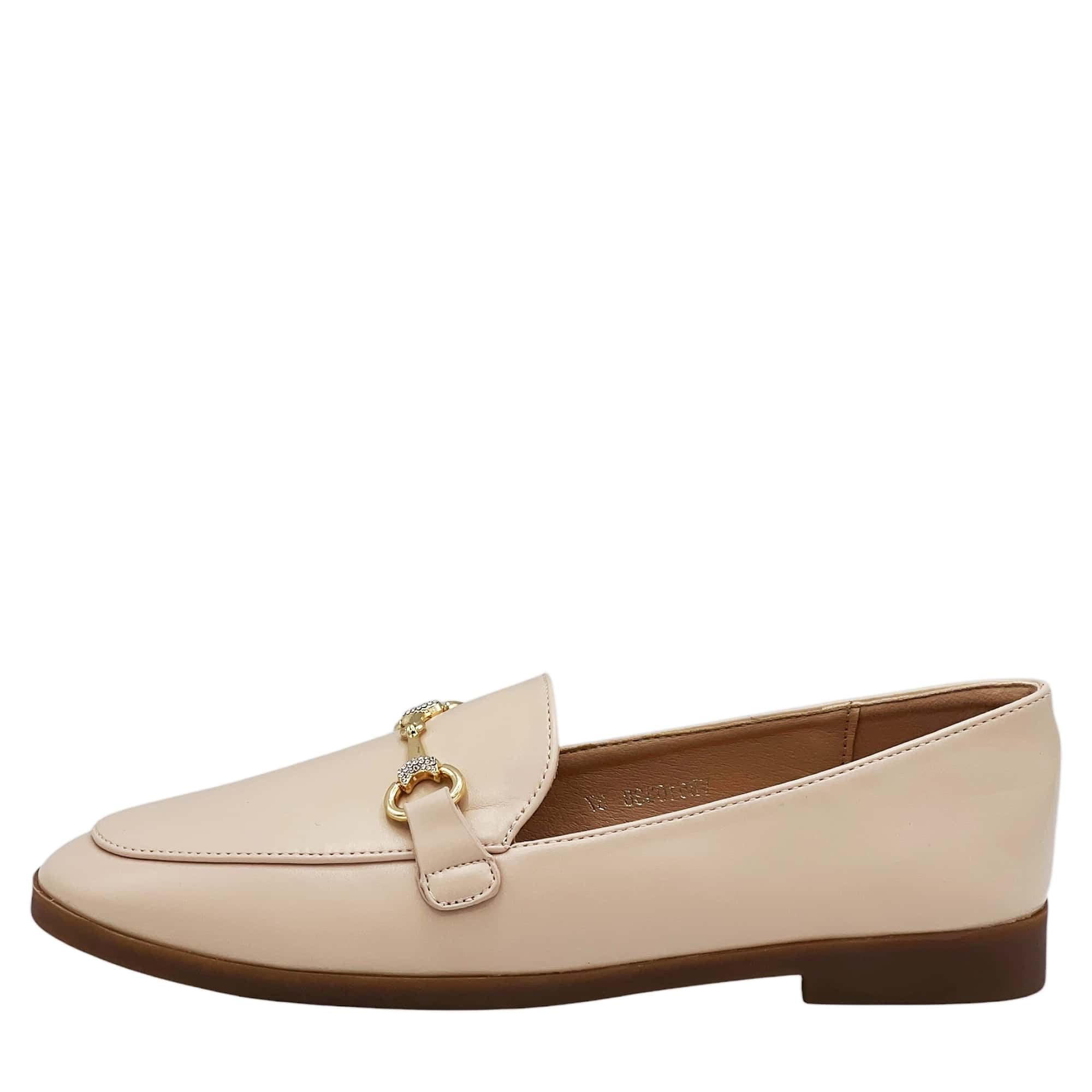 Opal | Women's Zebra Stripe Loafer Cream Navy Gold Hardware