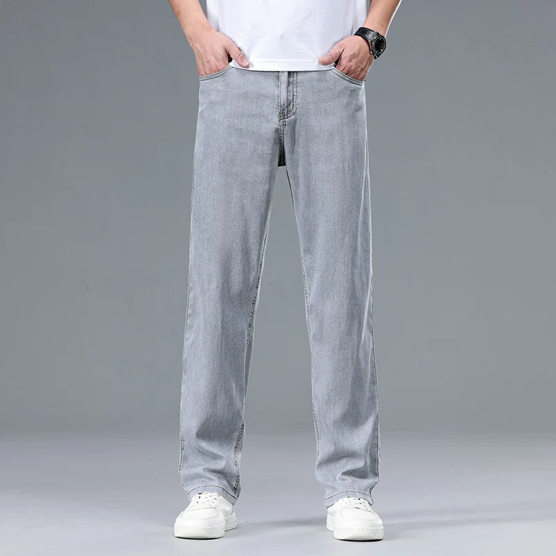 Cole | Men's Relaxed Straight Leg Jeans Gray Wash