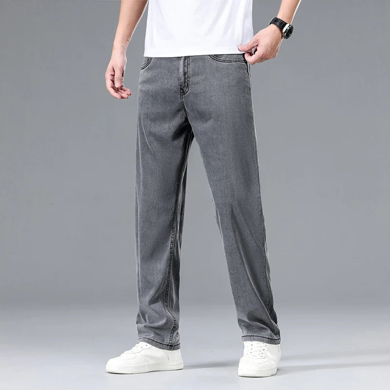 Cole | Men's Relaxed Straight Leg Jeans Gray Wash