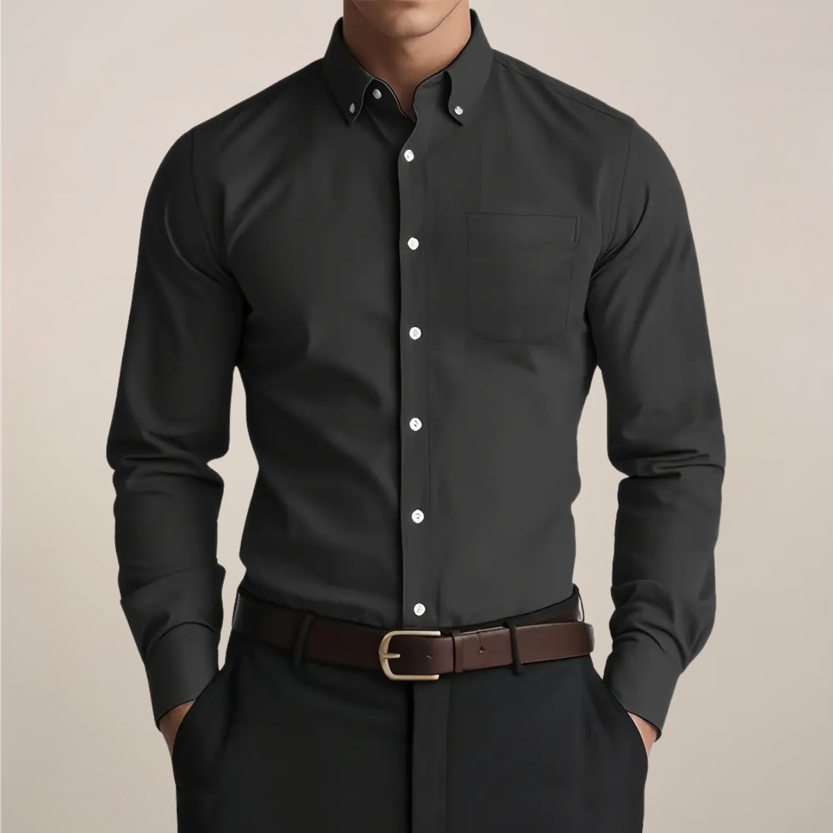 Orson | Men's Oxford Button Down Dress Shirt White Long Sleeve