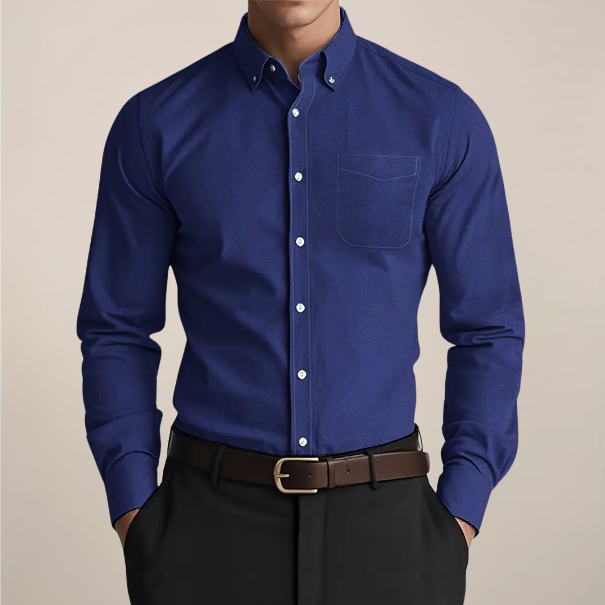 Orson | Men's Oxford Button Down Dress Shirt White Long Sleeve
