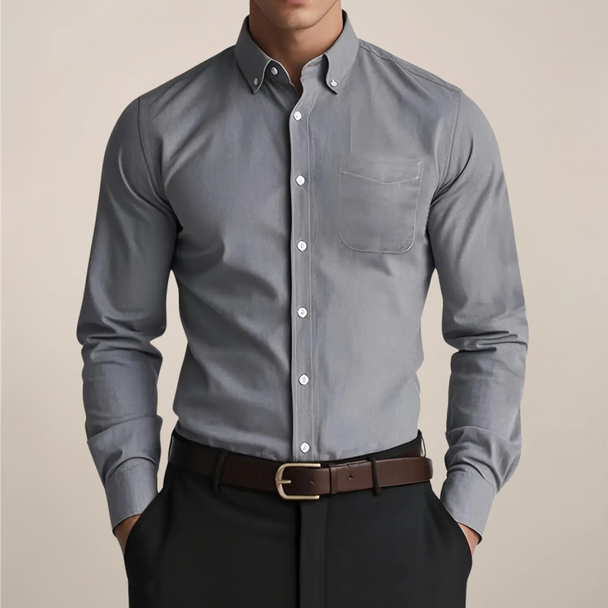 Orson | Men's Oxford Button Down Dress Shirt White Long Sleeve