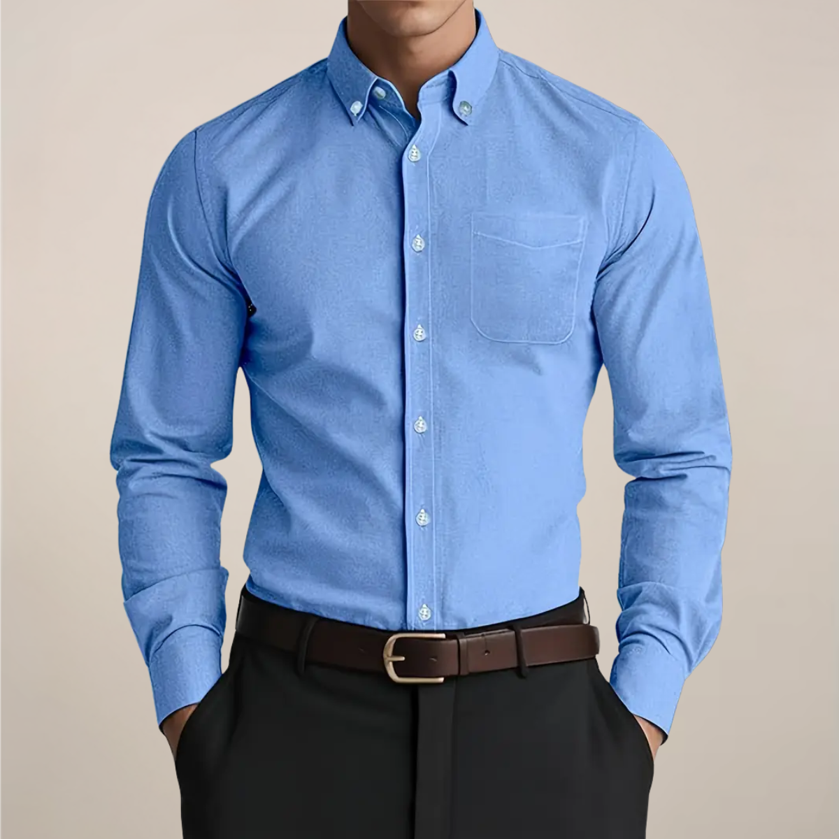 Orson | Men's Oxford Button Down Dress Shirt White Long Sleeve