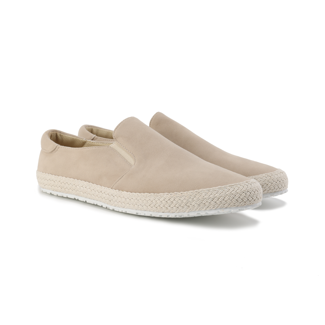 Corey | Men's Casual Slip On Loafer Cream Espadrille
