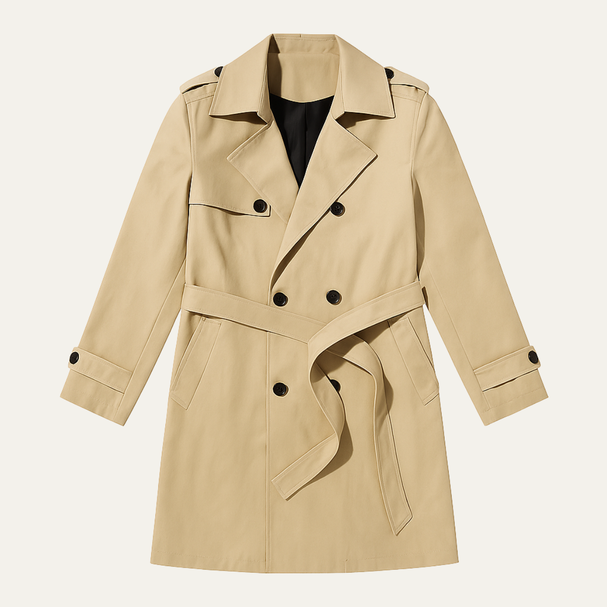 Hale | Men's Double Breasted Trench Coat Beige