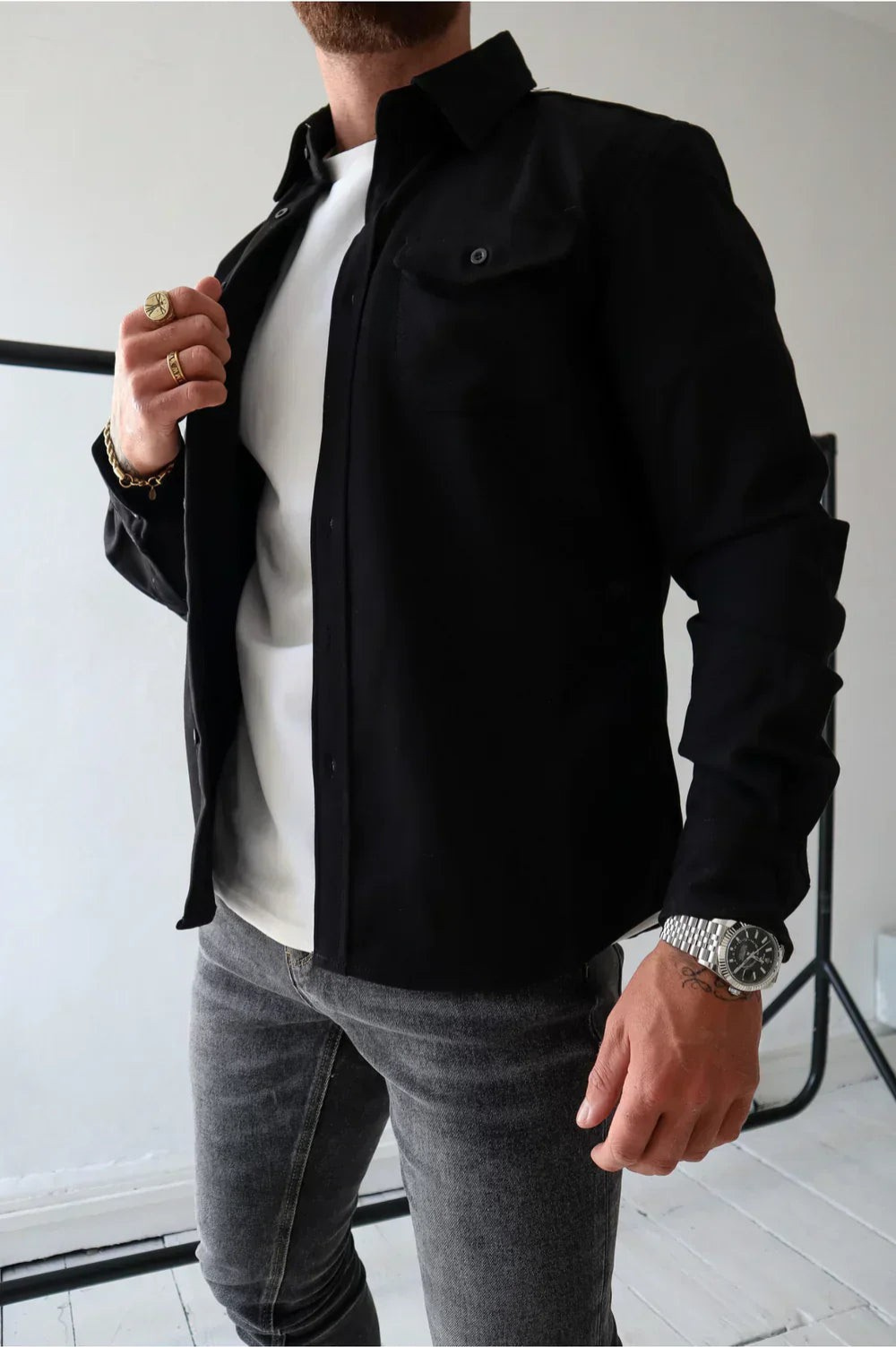 Dama Washington Erasmus men's long sleeve shirt jacket - view 3