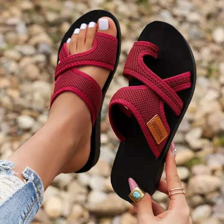 Ivy | Women's Comfort Sandals Black Cross Strap Orthopedic
