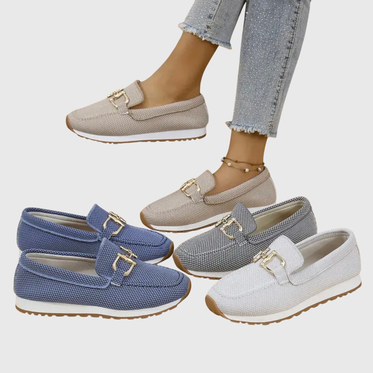 Ivy | Women's Blue Mesh Loafer Comfort Slip On