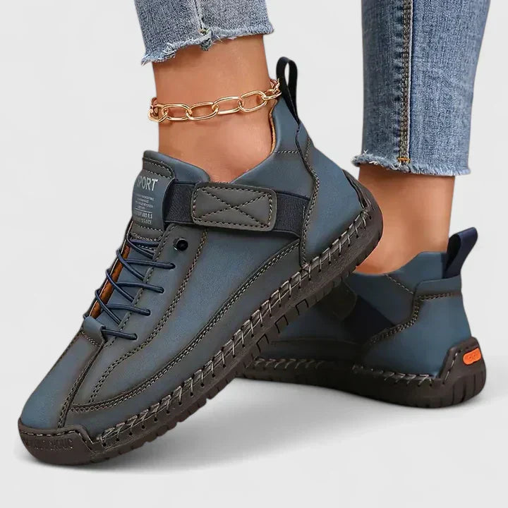 Isla | Women's Black Leather Walking Shoes Comfort Fit