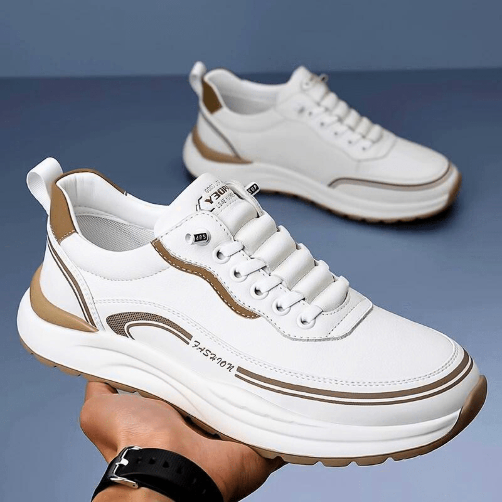 Arlo | Men's Lace Up Casual Sneaker Black Cream