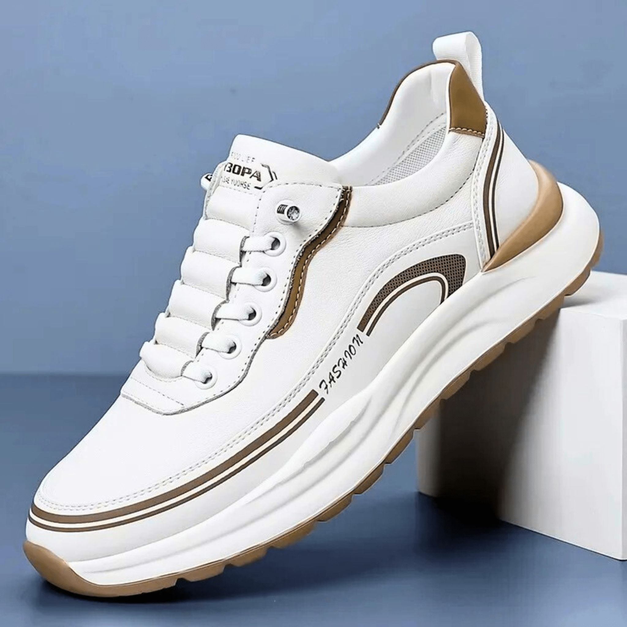 Arlo | Men's Lace Up Casual Sneaker Black Cream