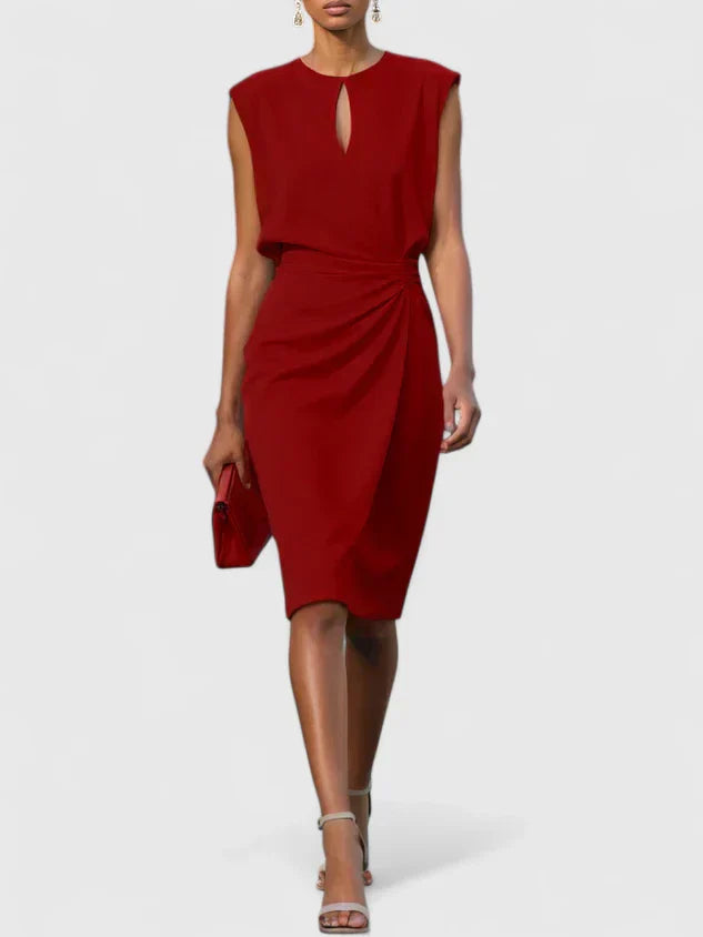 Isla | Women's Wrap Midi Dress Light Blue Sleeveless