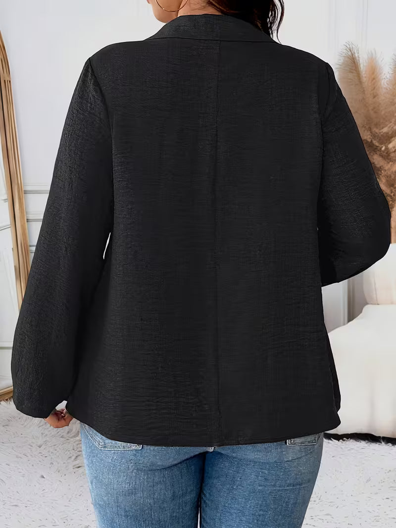 Maeve | Women's Button Up Blouse Gray Long Sleeve Collared