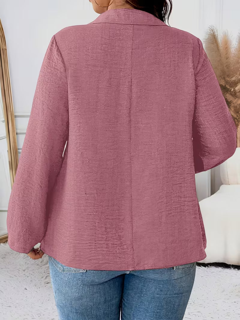 Maeve | Women's Button Up Blouse Gray Long Sleeve Collared