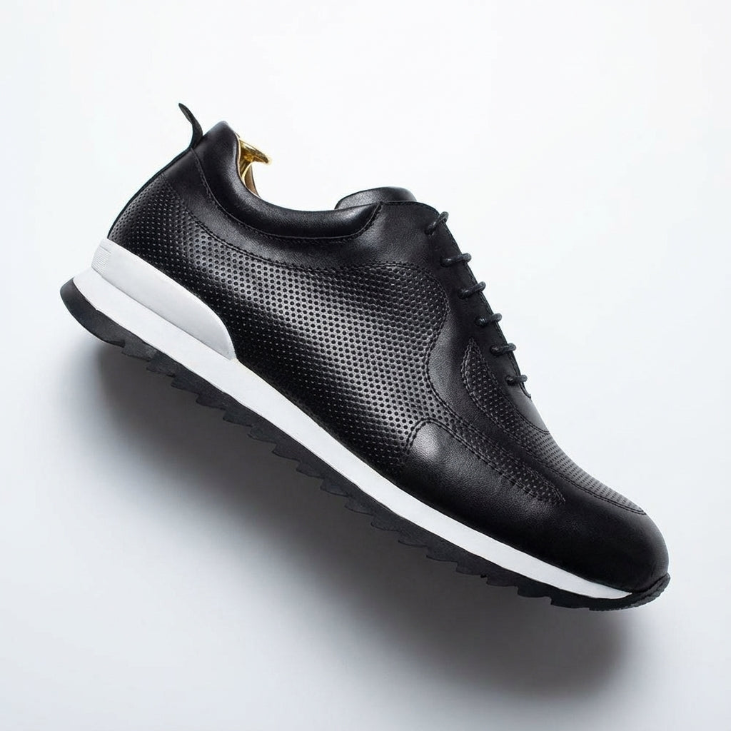Kai | Men's Leather Lace Up Sneaker Brown White Sole