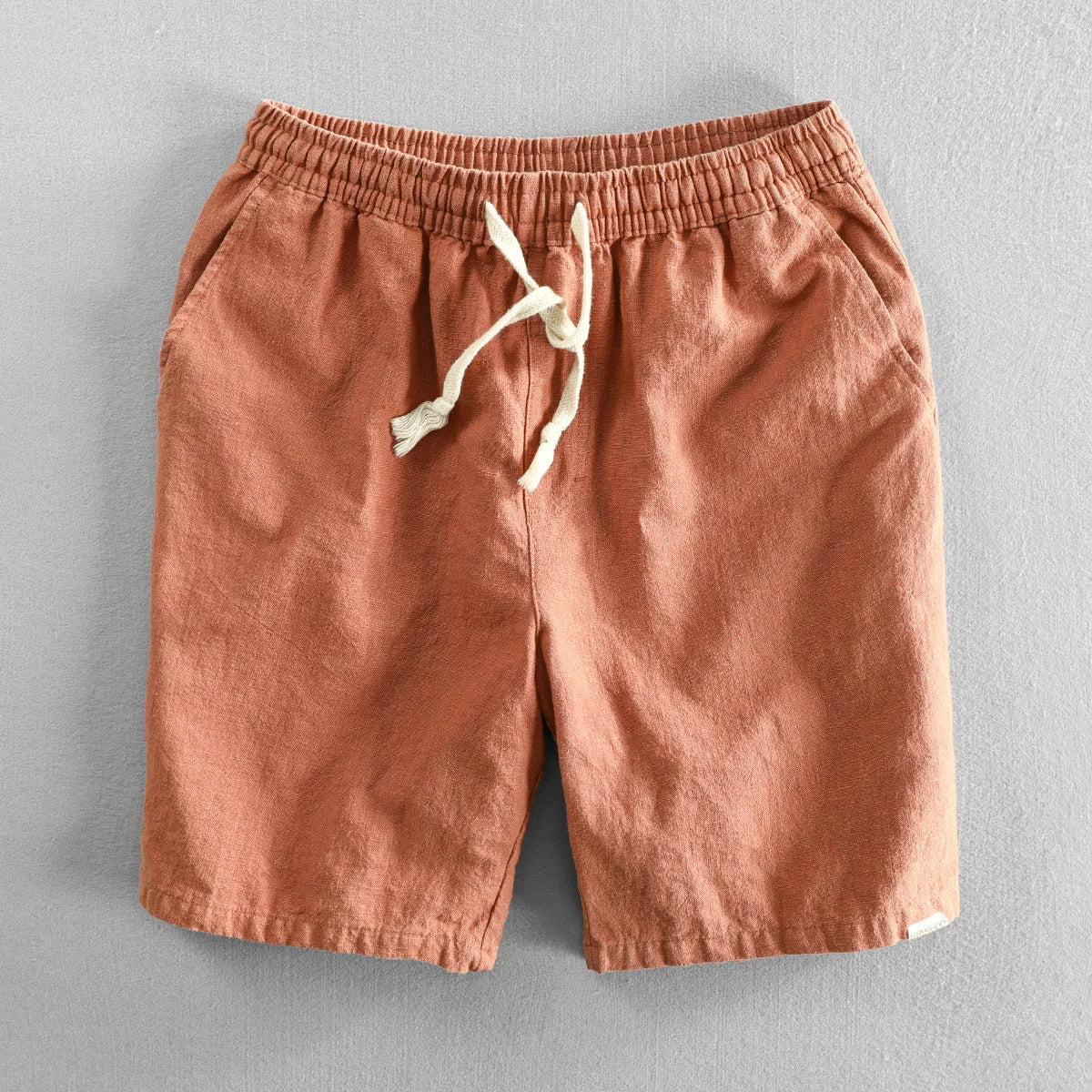 Bram | Men's Linen Shorts Cream Relaxed Fit Drawstring