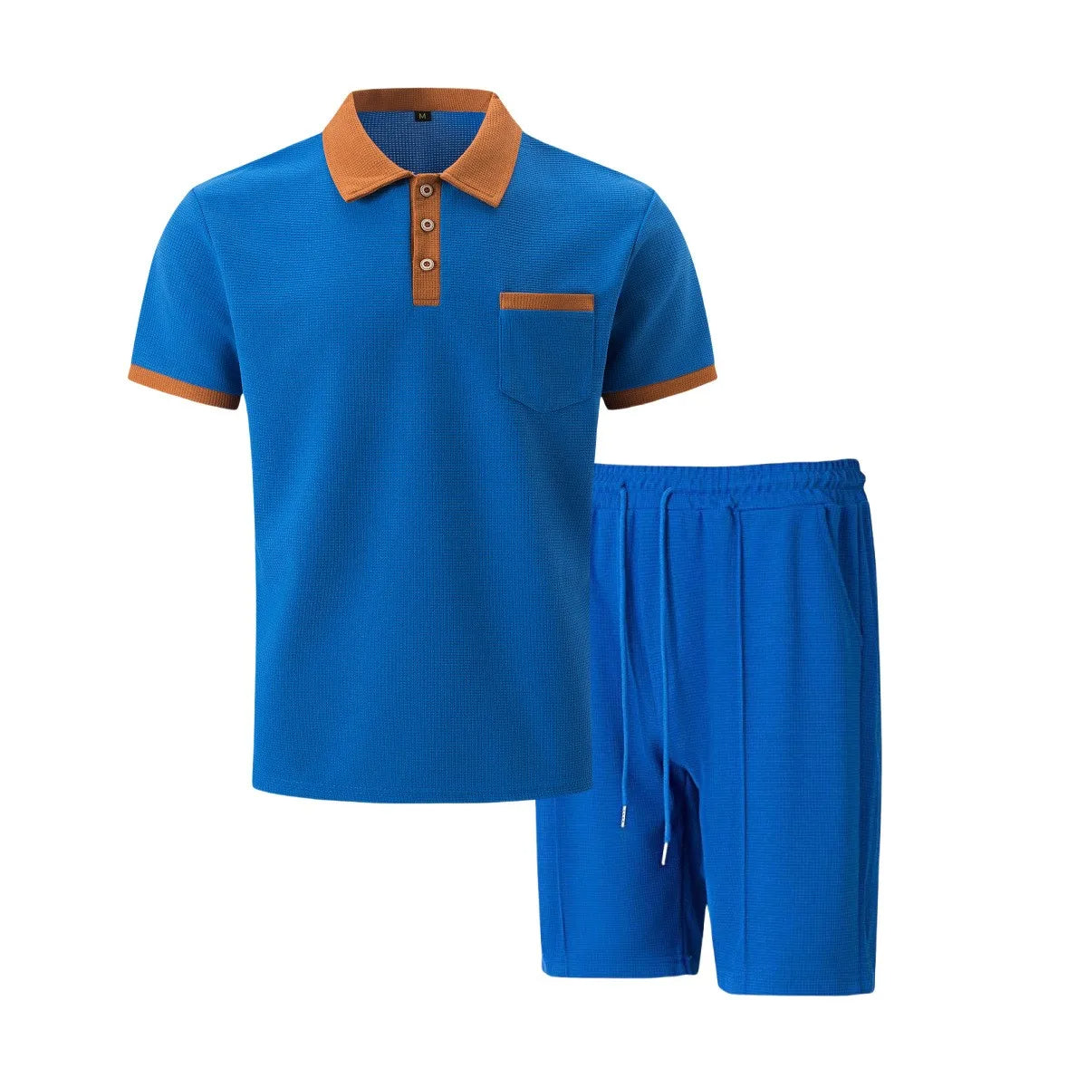 Beau | Men's Sweatsuit Cream Polo Shirt Shorts Set