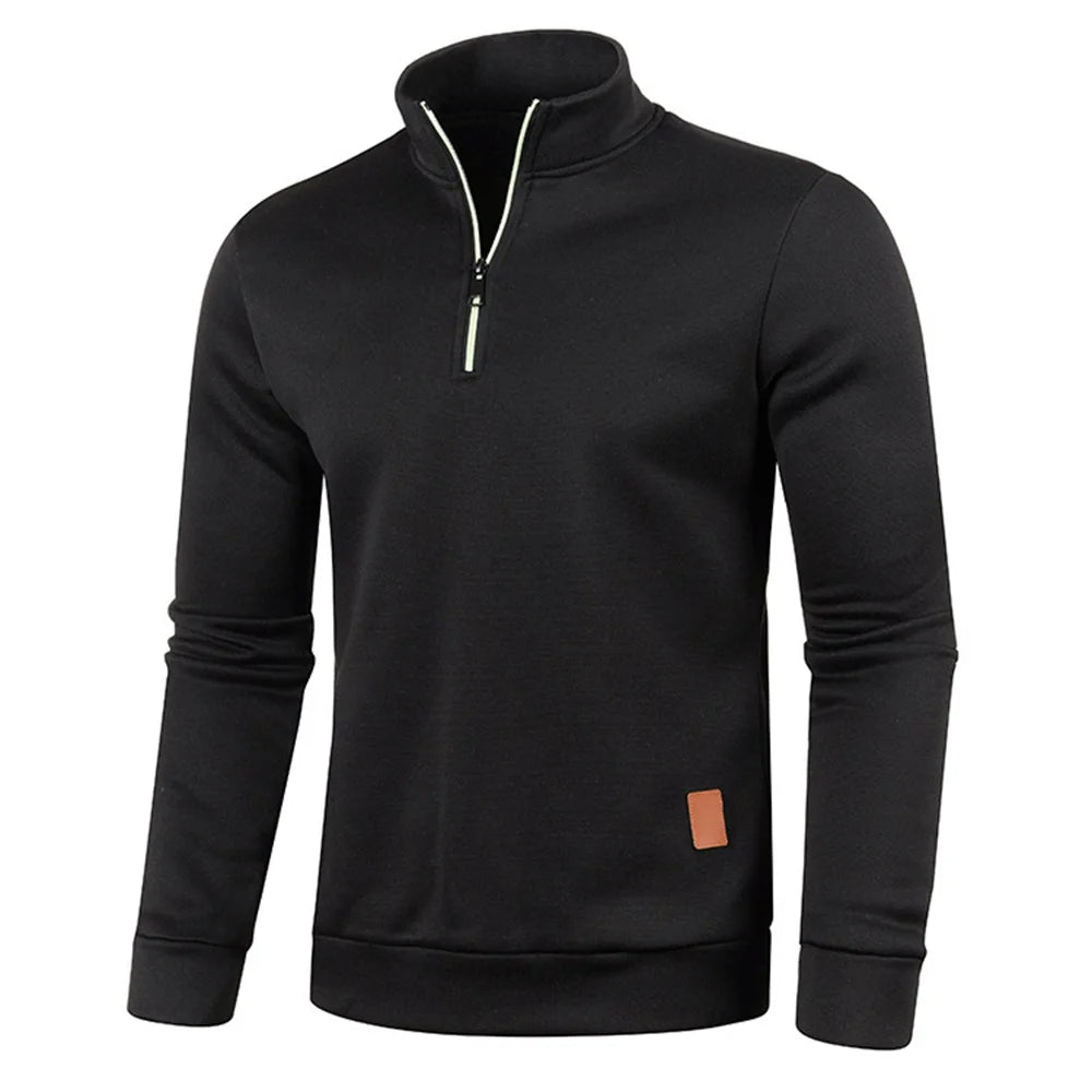 Bram | Men's Quarter Zip Sweater Gray Heather Fleece