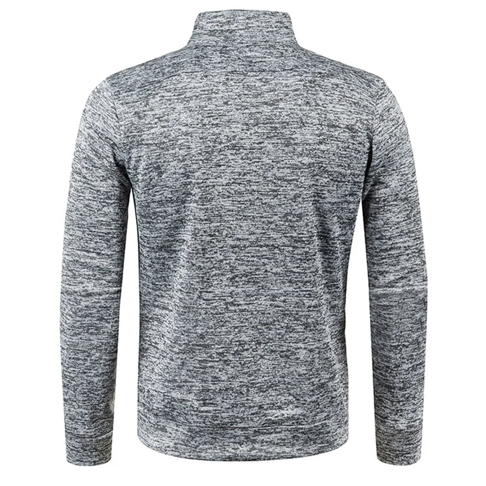 Bram | Men's Quarter Zip Sweater Gray Heather Fleece
