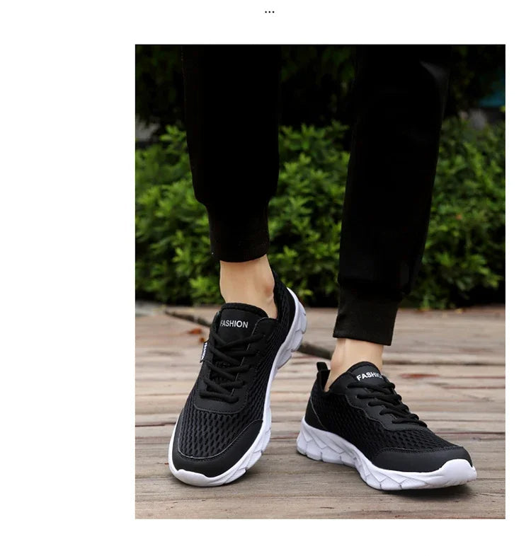 York | Men's Mesh Athletic Running Sneaker Black Lightweight