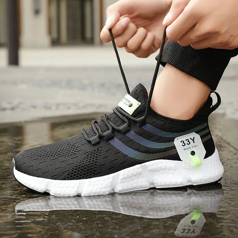 Ash | Men's Athletic Running Shoe Black White Cushioned Trainers