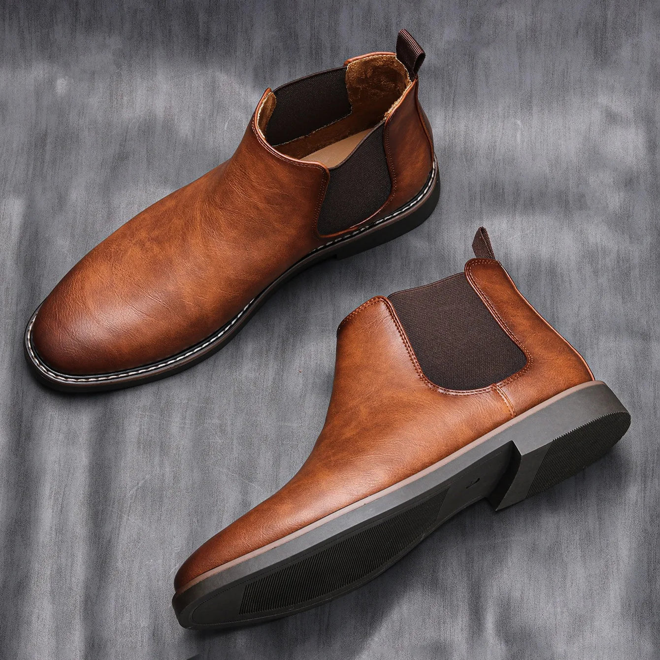 Axel | Men's Chelsea Ankle Boots Brown Leather
