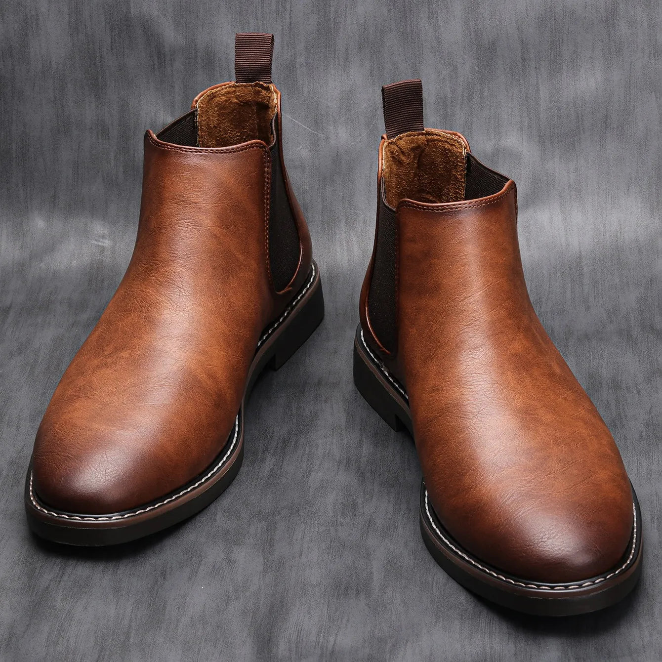 Axel | Men's Chelsea Ankle Boots Brown Leather