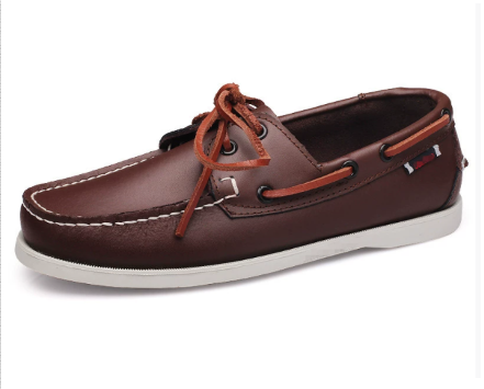 Rove | Men's Leather Boat Shoes Brown Lace Up