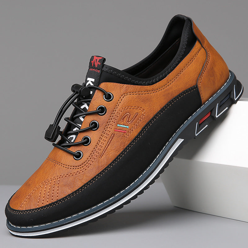Ivo | Men's Lace Up Leather Casual Shoes Tan Black