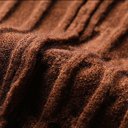 Voss | Men's Cable Knit Zip Cardigan Brown