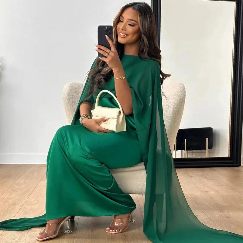 Cleo | Women's Off Shoulder Cream Maxi Dress Cape Sleeves