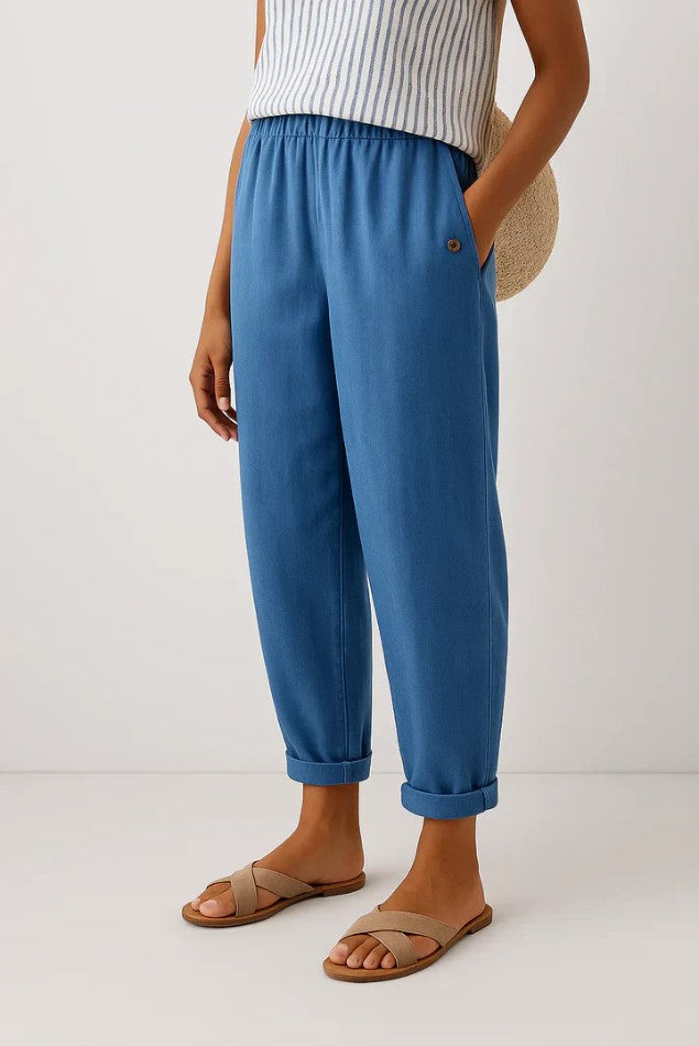 Ivy | Women's Linen Pants Cream Wide Leg Relaxed Fit