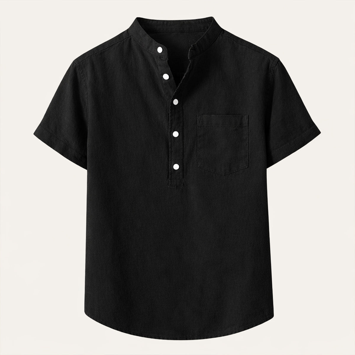 Blake | Men's Henley Shirt Gray Short Sleeve Casual