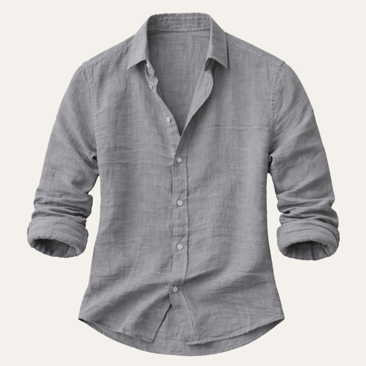 Beau | Men's Casual Linen Button Up Shirt Black