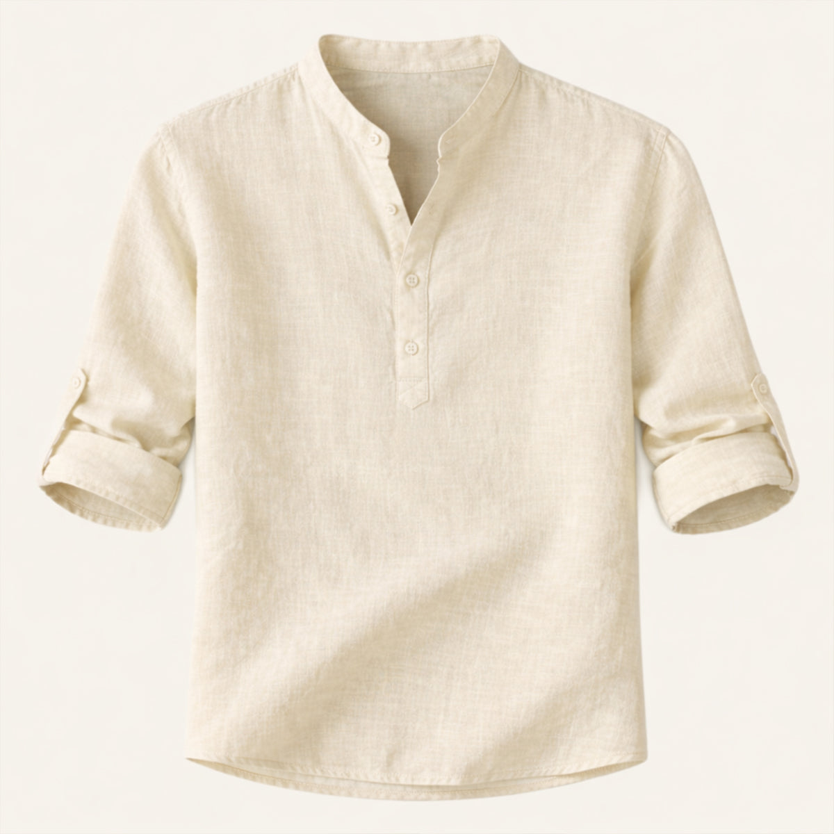 Axel | Men's Linen Shirt Light Green Long Sleeve Button Up