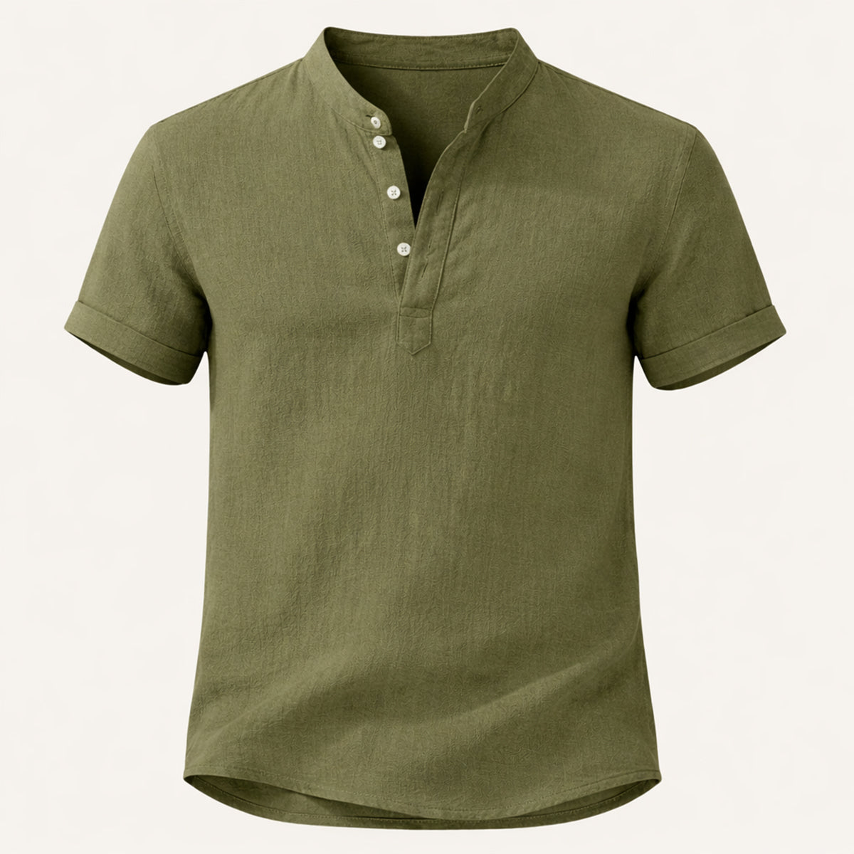 Bram | Men's Linen Button Up Shirt Pink Short Sleeve