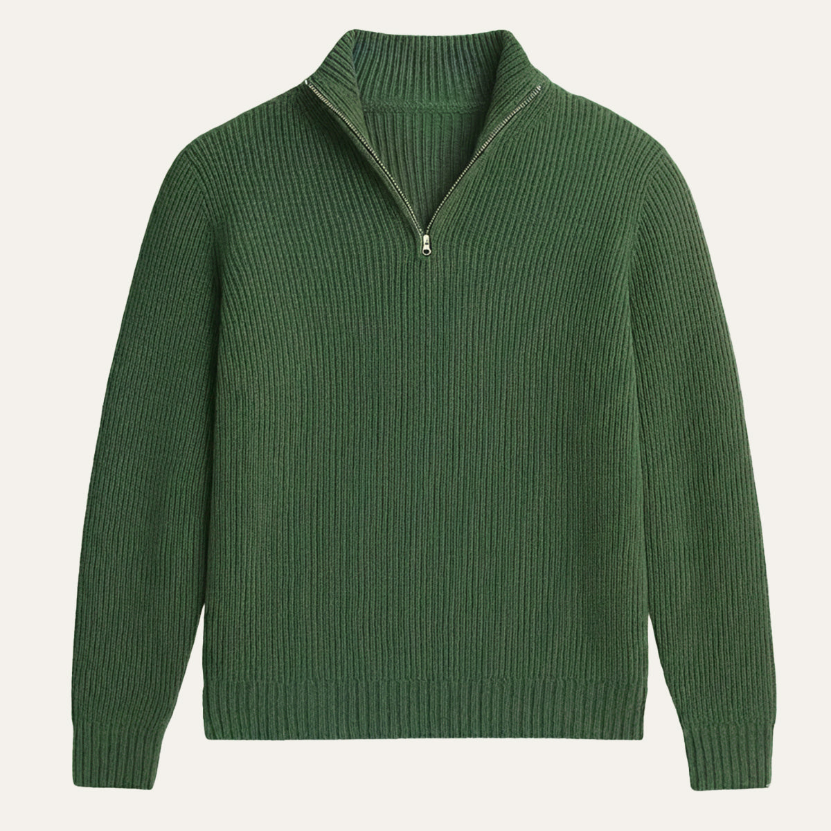 Callum | Men's Quarter Zip Sweater Blue Ribbed Knit