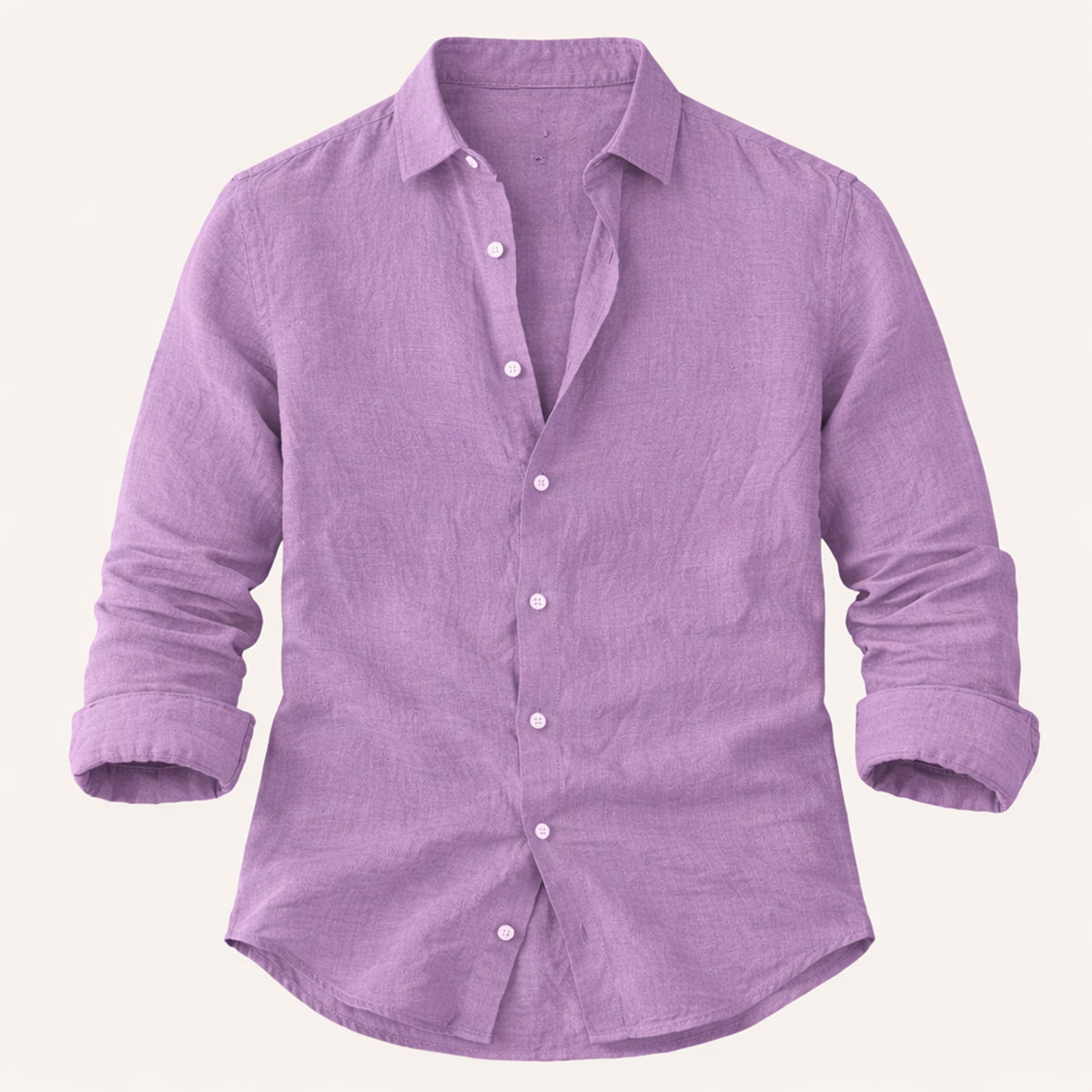 Beau | Men's Casual Linen Shirt Blue Long Sleeve Button Up
