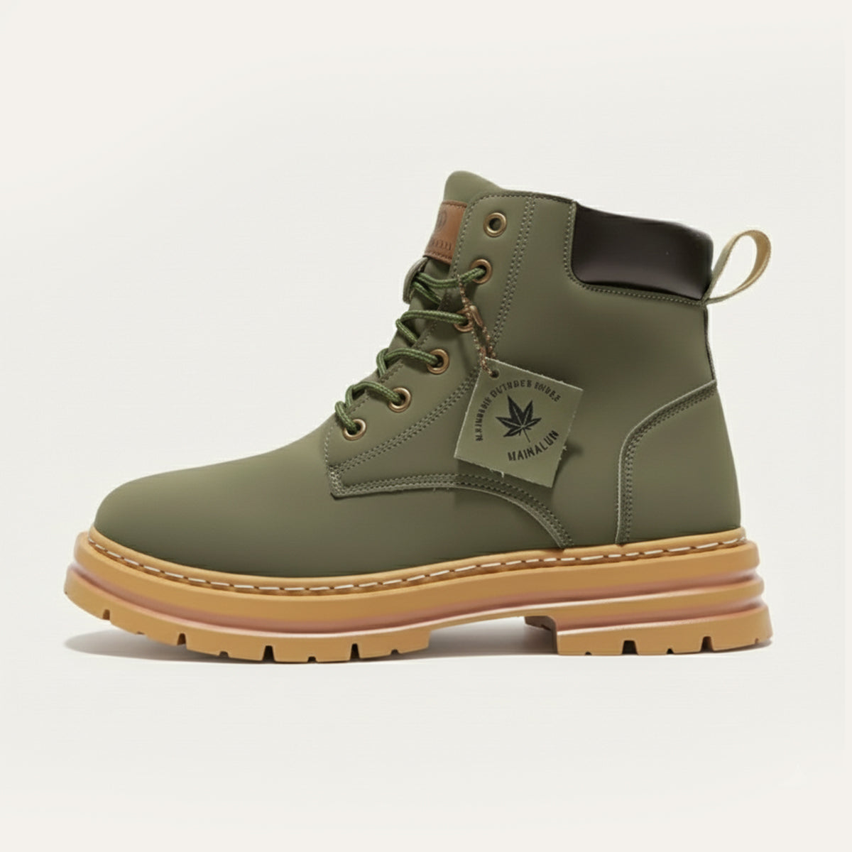 Beau | Men's Lace Up Work Boot Tan Platform Sole