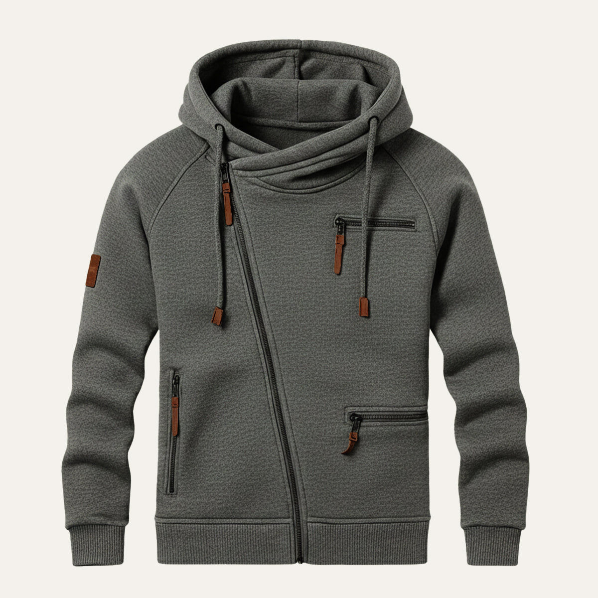 Rue | Men's Zip Up Hoodie Gray Utility Pockets
