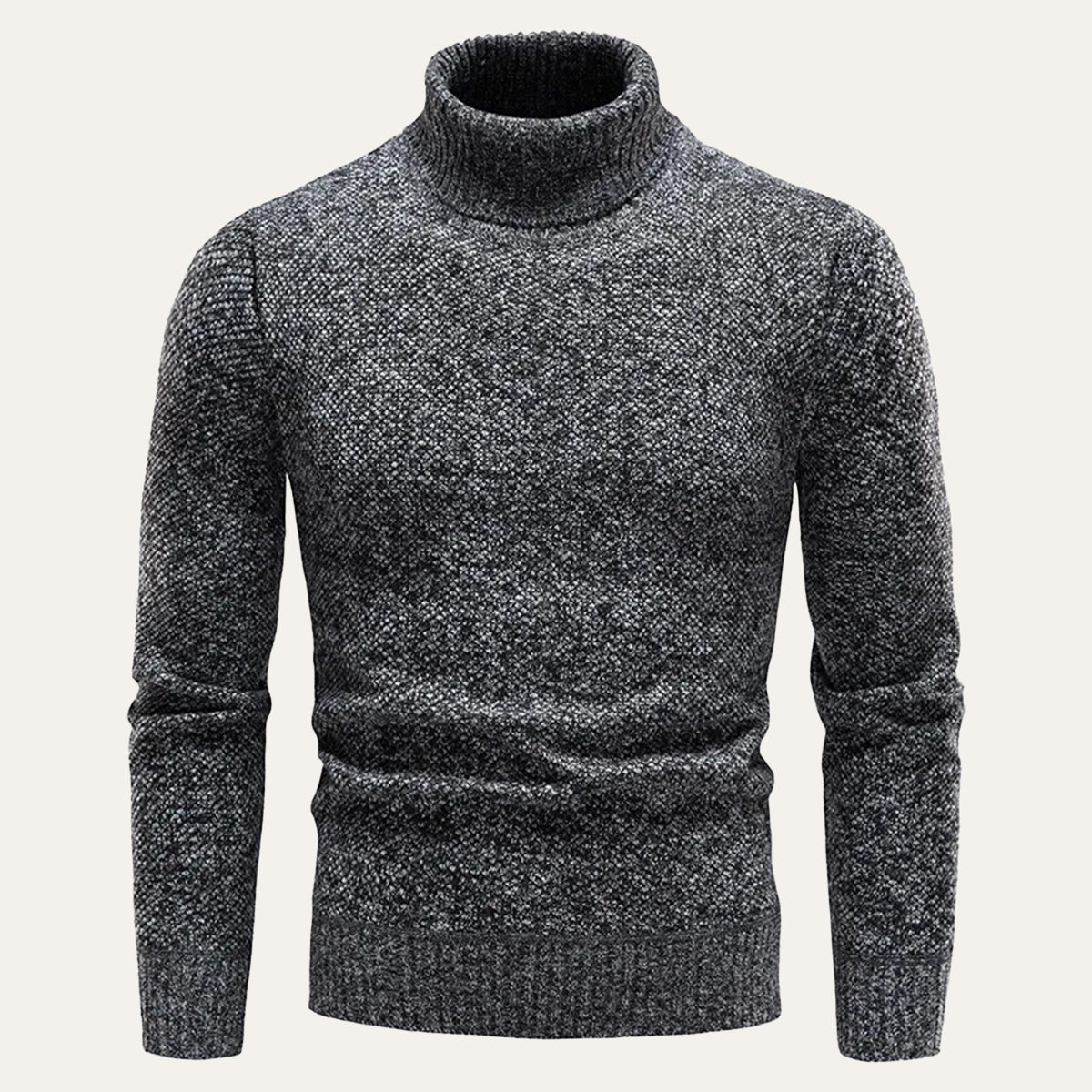 Bram | Men's Turtleneck Sweater Gray Merino Wool