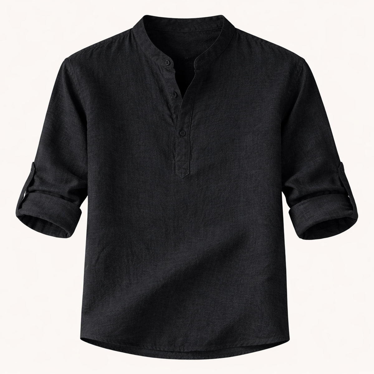 Axel | Men's Linen Shirt Light Green Long Sleeve Button Up