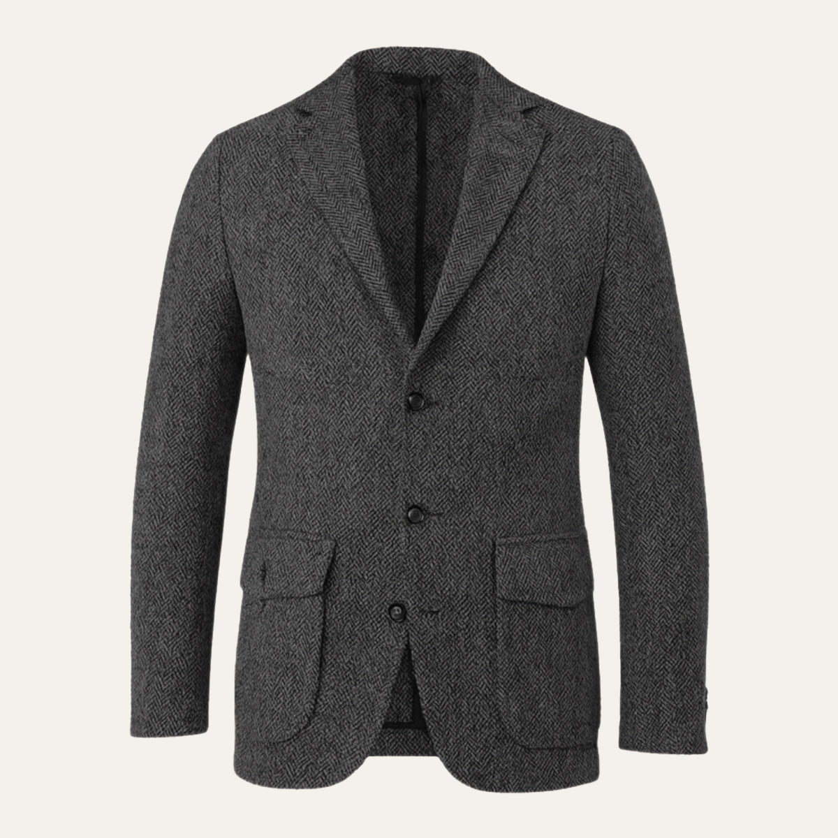 Beau | Men's Tweed Blazer Brown Herringbone Single Breasted